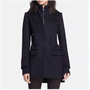 Veronica Beard Uptown Dickey Wool Cashmere Car Coat Black